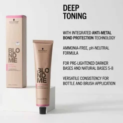 Schwarzkopf Professional BlondMe Deep Toning Permanent Hair Colour - Granite 60ml