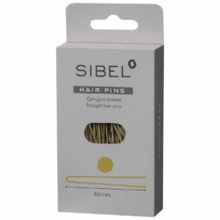 Sibel Metal Straight Bobby Pins 60mm, Blonde, Pack of 50