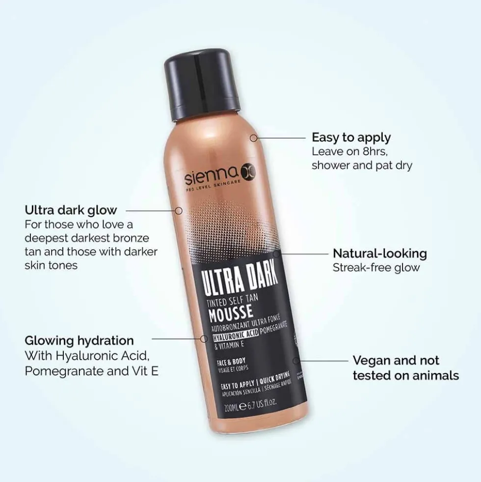 Sienna X Ultra Dark Tinted Self Tan Mousse 200ml
