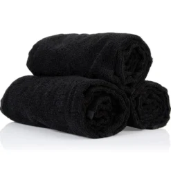 S-PRO Bleach Resistant Microfibre Towels, Black, Pack of 12