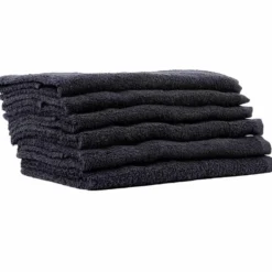S-PRO Cotton Black Towels, Pack of 6