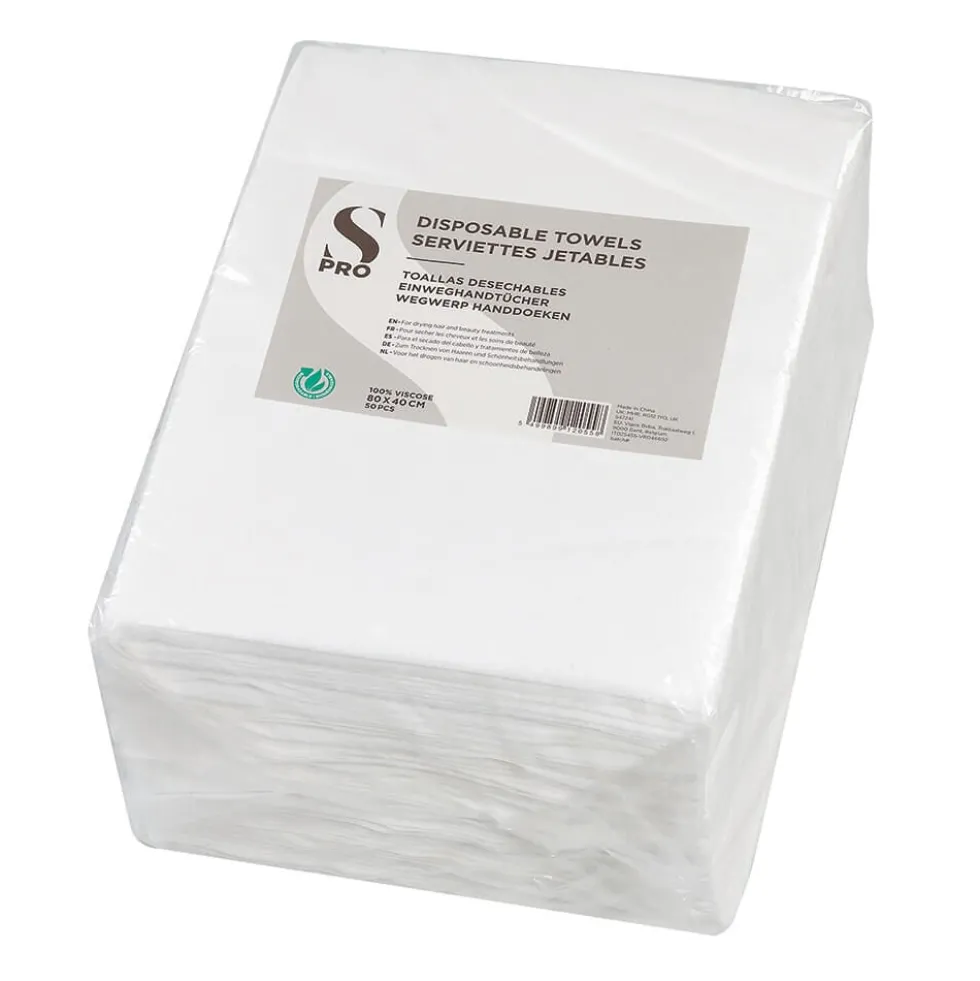 S-PRO Disposable Towels, White, 80x40cm, Pack of 50