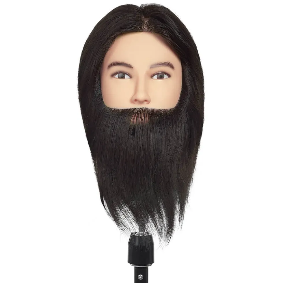 S-PRO Manikin Training Head Brad with Beard 30cm Dark Brown 3