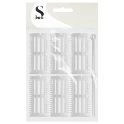 S-PRO Plastic Setting Rollers, White, 30mm, Pack of 6