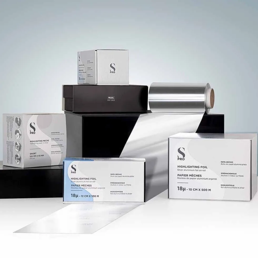 S-PRO Premium Silver Aluminium Highlighting Foil Roll, 18 microns, 12cm x 100m