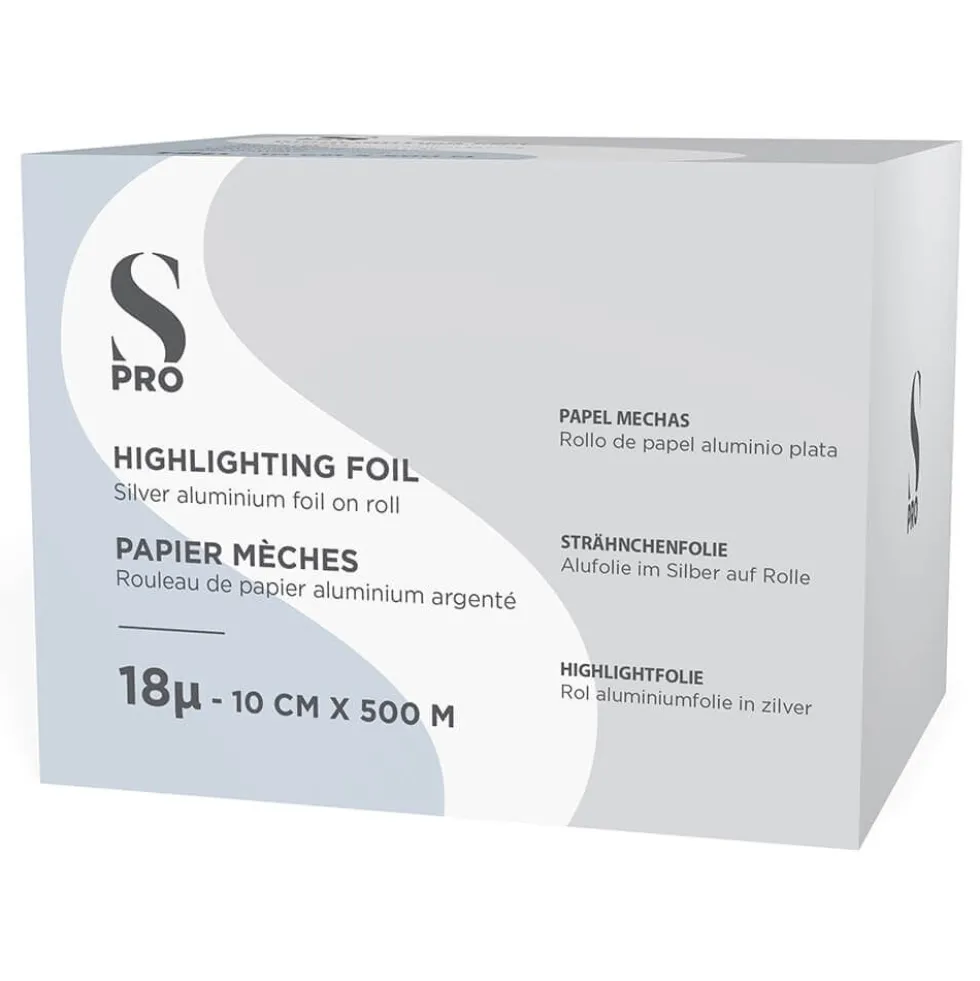 S-PRO Premium Silver Aluminium Highlighting Foil Roll, 18 microns, 10cm x 500m