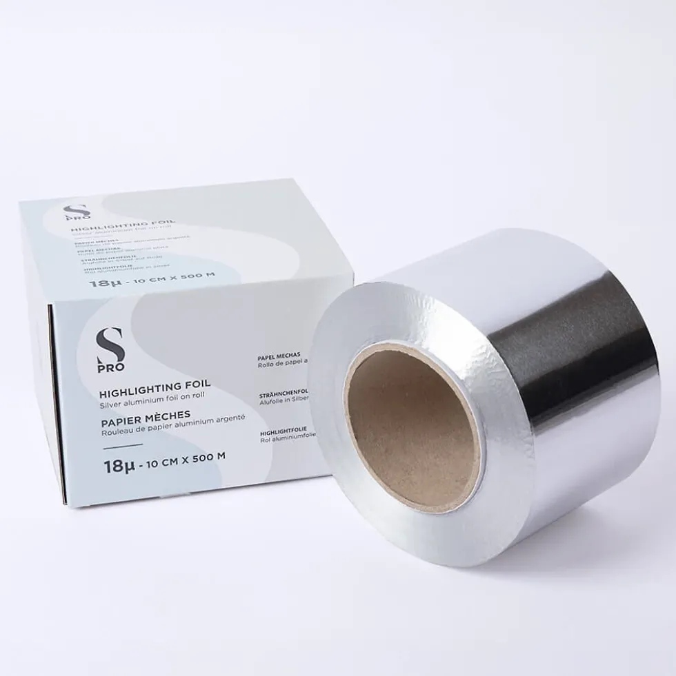 S-PRO Premium Silver Aluminium Highlighting Foil Roll, 18 microns, 10cm x 500m