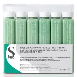 S-PRO Roll On Crème Wax Refills Tea Tree 6x80g