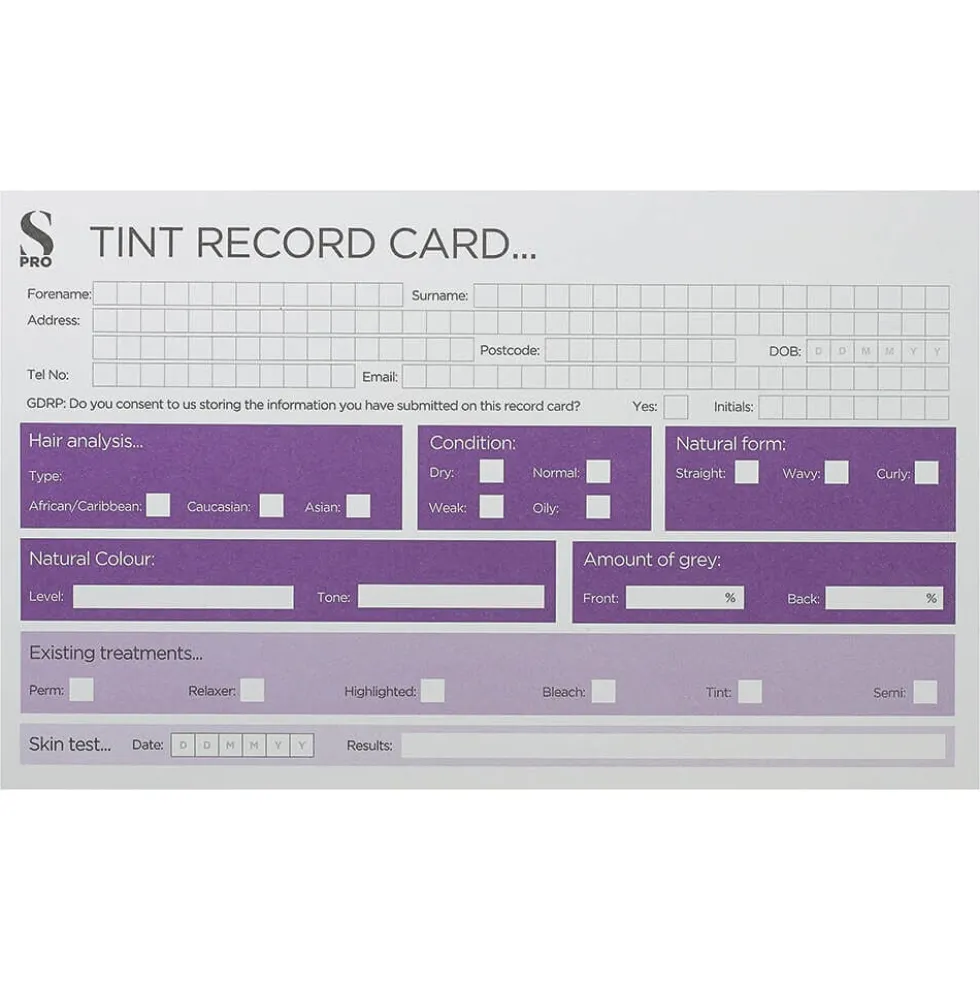 S-PRO Tint Record Cards, 1-pack