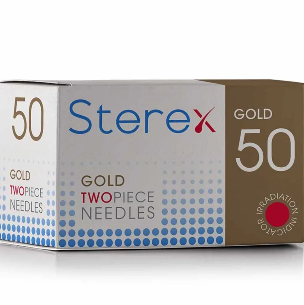 Sterex Electrolysis 2 Piece Needles F3G Gold Short