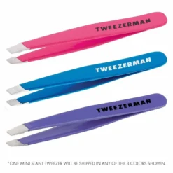 Tweezerman Mini Slant Tweezers, Assorted Colours, Single Tweezer