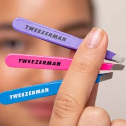 Tweezerman Mini Slant Tweezers, Assorted Colours, Single Tweezer
