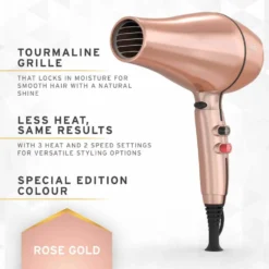 WAHL Pro Keratin Hair Dryer in Rose Gold (2200W)