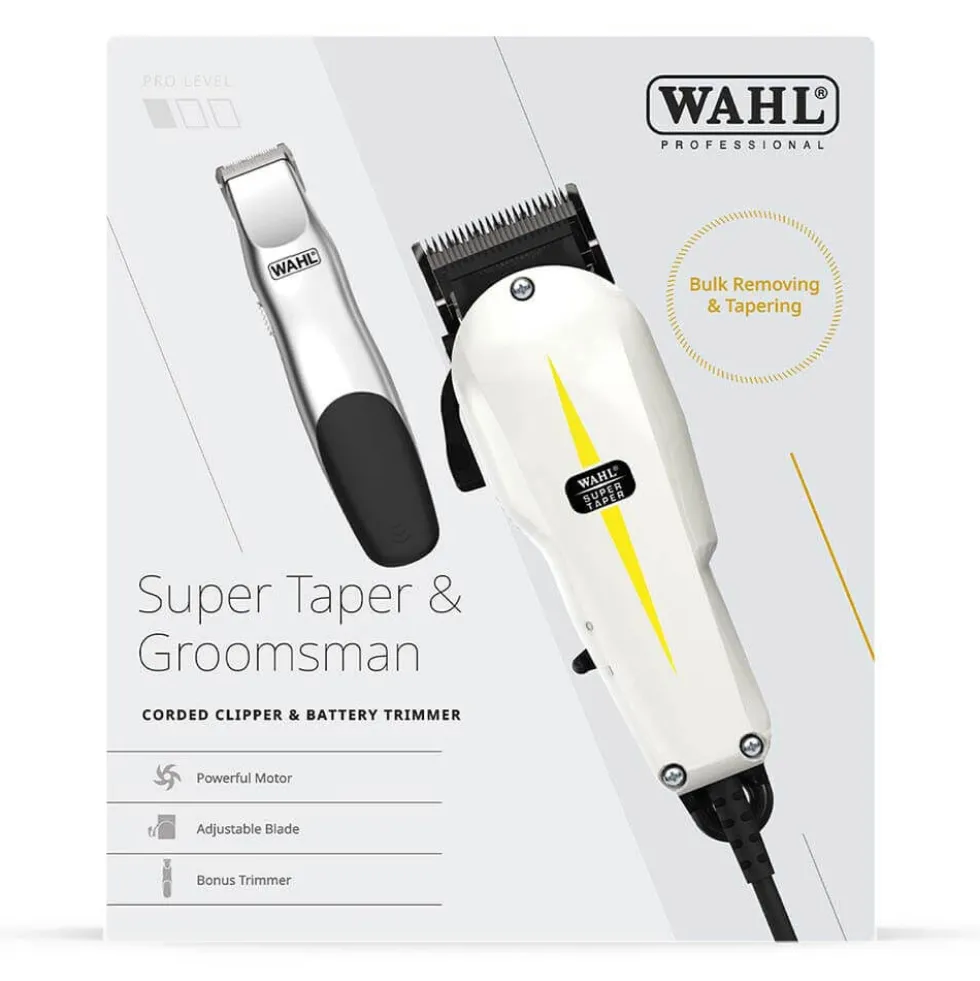 WAHL Super Taper Clipper & Groomsman Trimmer Combo Pack